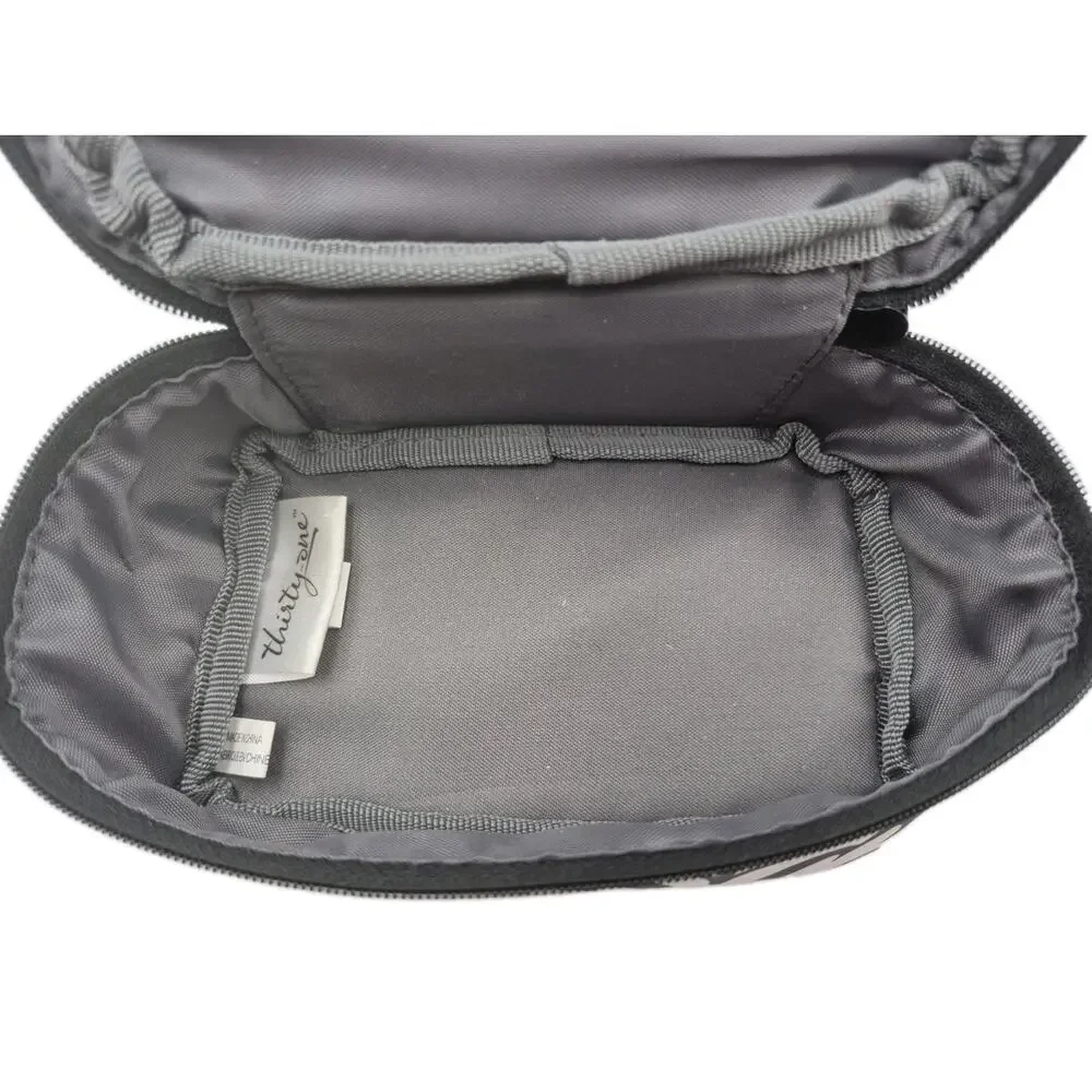 Thirty-one Black White Soft-side Travel Jewelry Organizer 5.5x3.5x3
